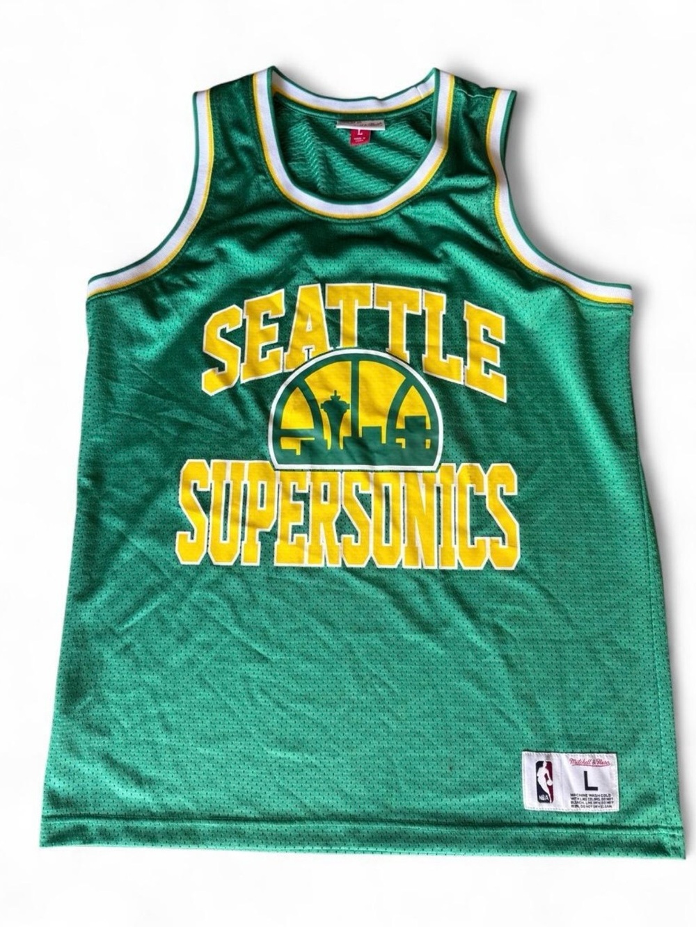 Vintage Seattle Supersonics Green Basketball Jersey - Mitchell & Ness Style